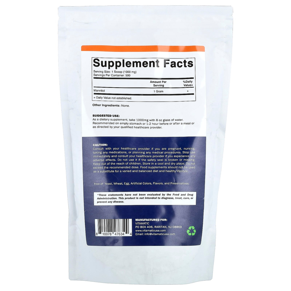 Vitamatic, суперманнит, в порошке, 500 г (17,9 унции)