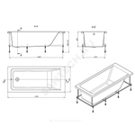 Ванна акриловая Easy 170х75см без ножек Roca ZRU9302899