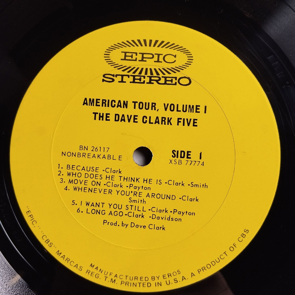 Винтажная виниловая пластинка LP The Dave Clark Five American Tour (USA 1964)