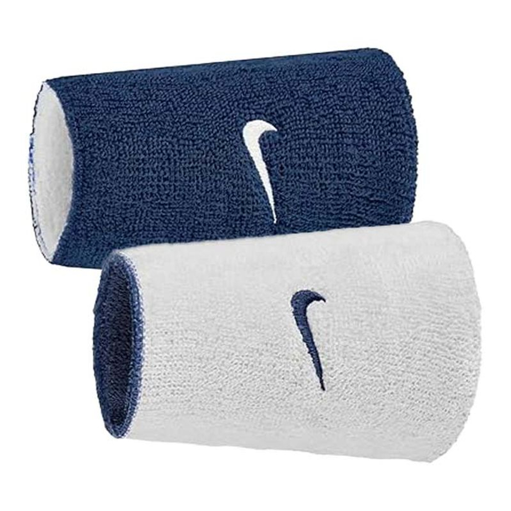 Напульсник теннисный Nike Swoosh Double Wide Reversible 2P - royal blue/white