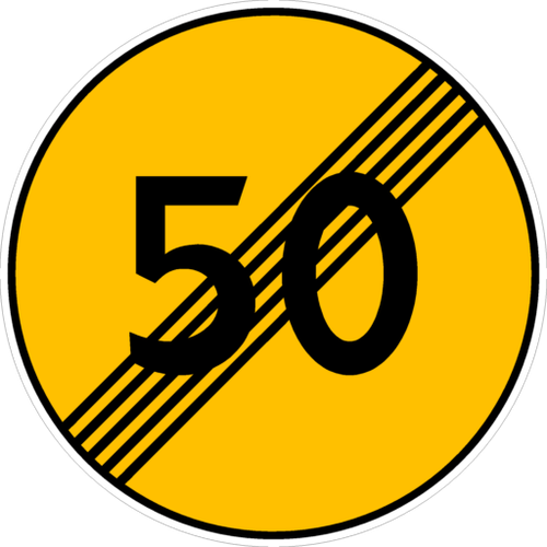 Знак Конец ограничения максимальной скорости (Временный) 3.25
