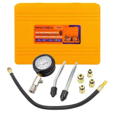 Индикатор компрессии бензинового двигателя, набор 8пр. MEGATOOLS MT-908G1