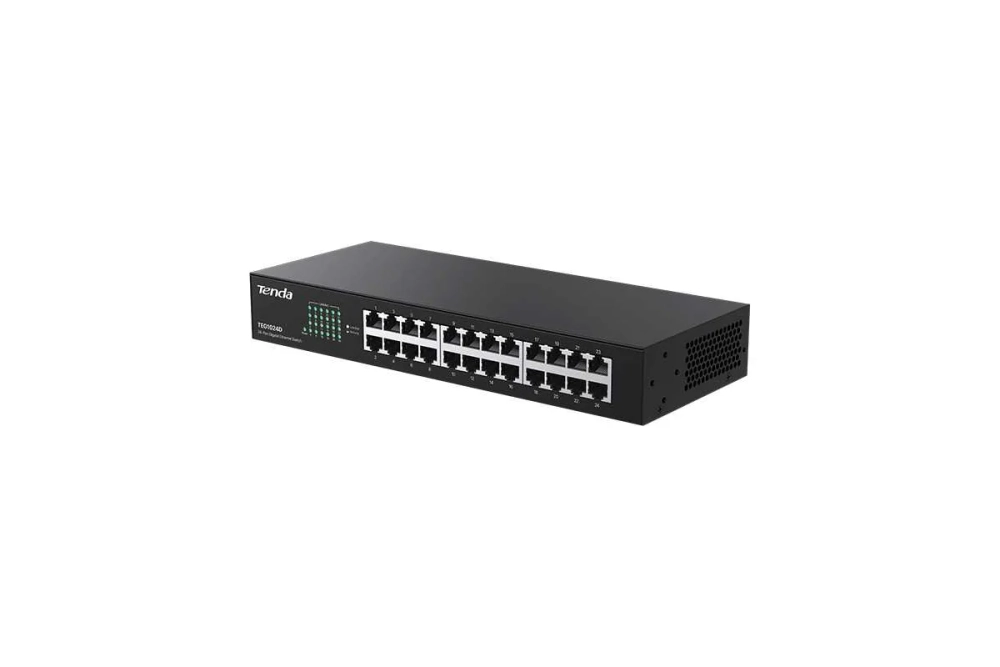 Коммутатор TENDA TEG1024D Коммутатор настольный 24-Ports 10/100/1000 Base-T Gigabit Switch
