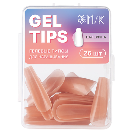 Irisk Gel Tips Гелевые типсы для наращивания Балерина, бежевые, 26шт