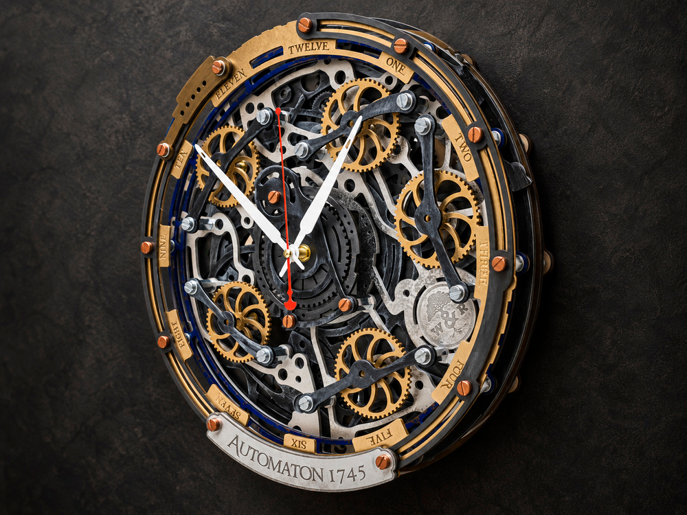 Авторские часы Automaton 1745 с движущимися шестерёнками как подарок ценителю сложных часовых механизмов