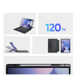 Защитный чехол подставка с клавиатурой (RUS) от Dux Ducis для Samsung Tab S10 Ultra, S9 Ultra и S8 Ultra, серия DK Series Keyboard, русская клавиатура с подсветкой