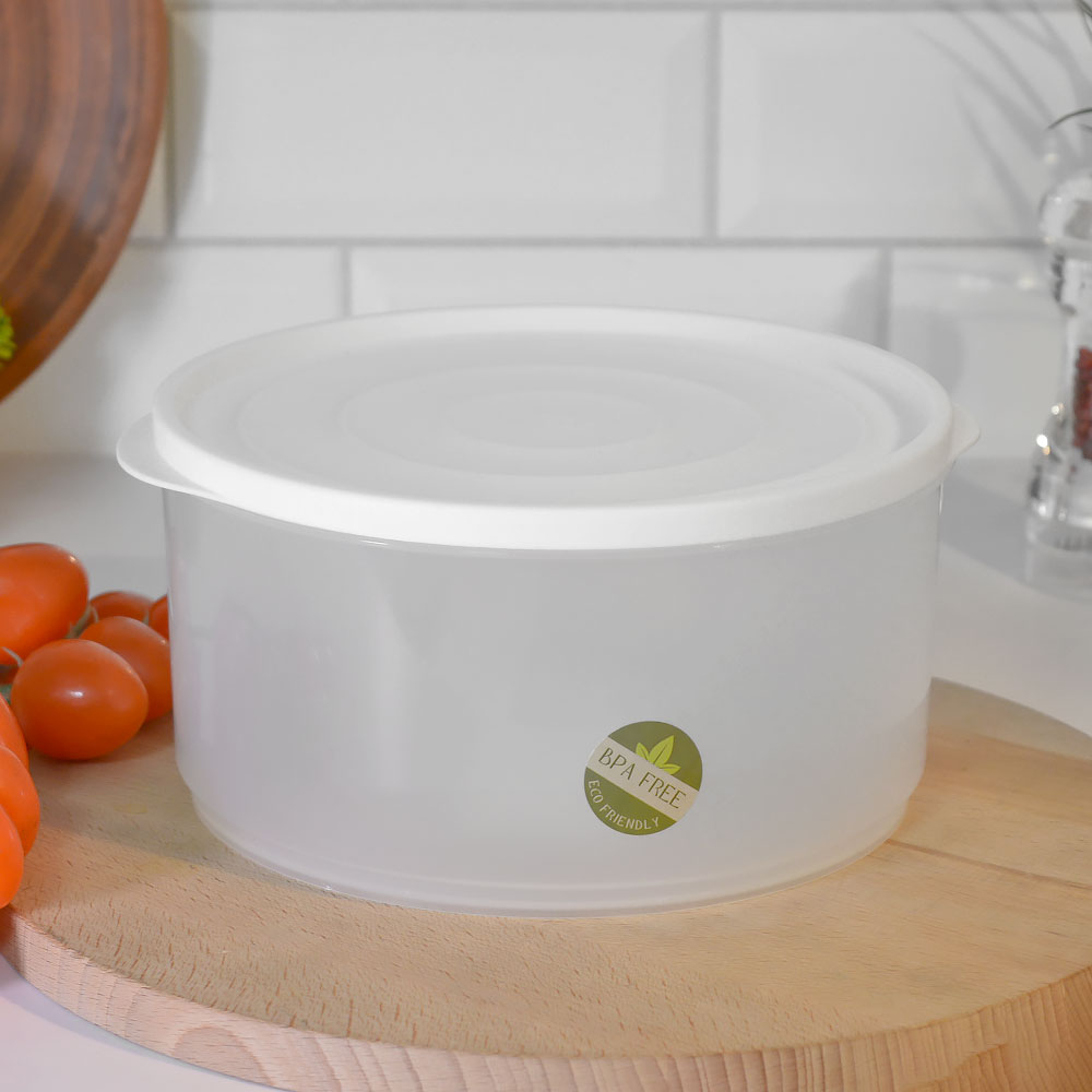 Контейнер для СВЧ 2,4л круглый "Freshpak", снежно-белый