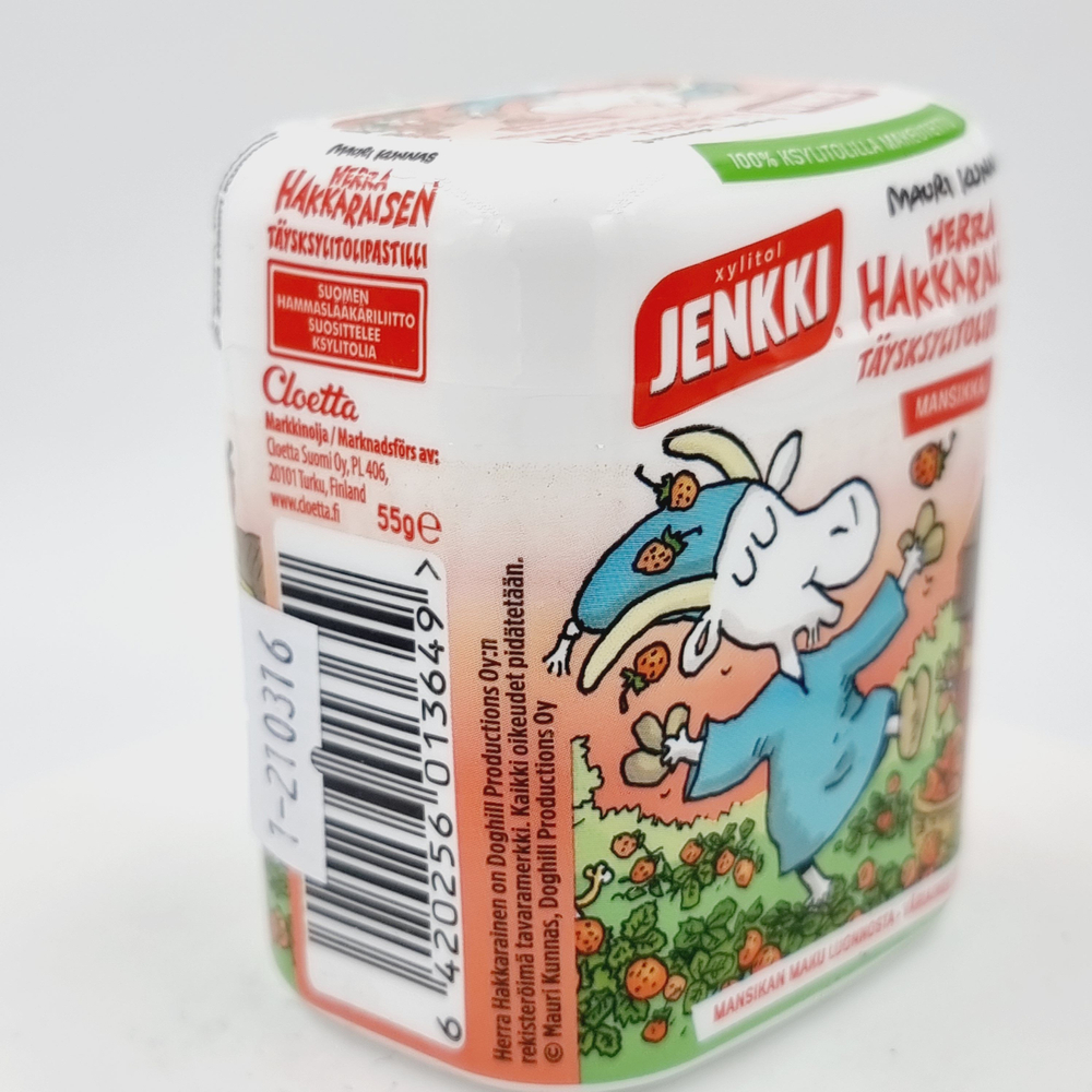 Клубничные пастилки с ксилитом Jenkki Herra Hakkaraisen 55 г (из Финляндии)