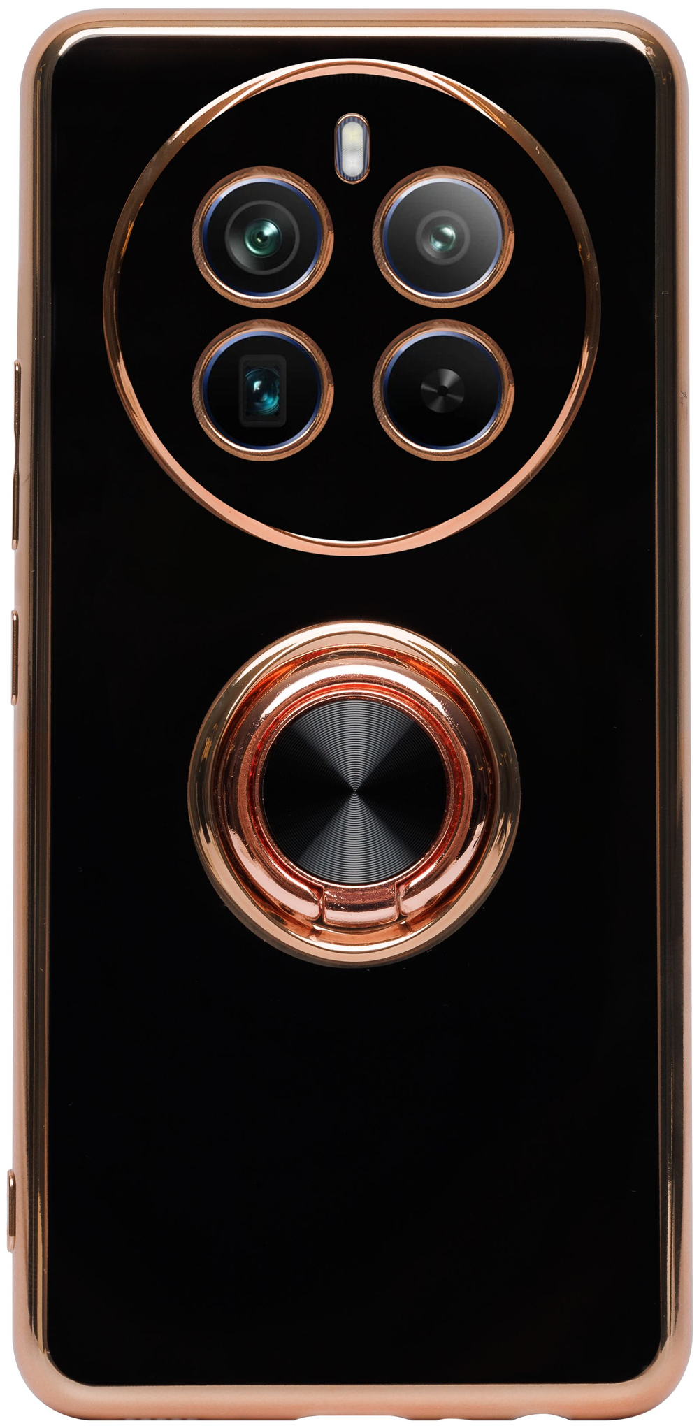 Стильный глянцевый чехол для REALME 12 PRO / 12 PRO PLUS с кольцом-подставкой и бархатной подкладкой