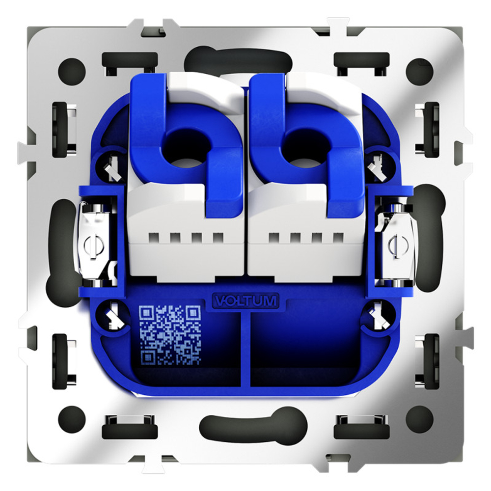 Розетка компьютерная встраиваемая VOLTUM S70 двойная RJ45+RJ45 кат.6, (титан)