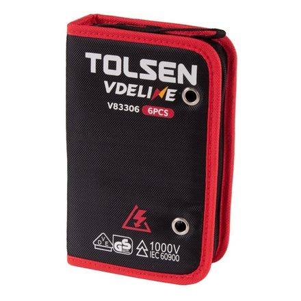 Цена на TOLSEN (TTV83606) Набор рожковых диэлектрических ключей, 10-19 мм, 6 предметов, в футляре на молнии