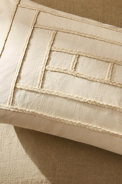 ZARA HOME ЧЕХОЛ ДЛЯ ДЕКОРАТИВНОЙ ПОДУШКИ С КОНТРАСТНЫМИ ДЕТАЛЯМИ, СВЕТЛО-БЕЖЕВЫЙ