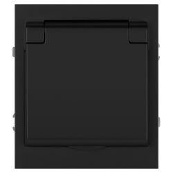 Розетка ЭРА Arktik 16-2103-05 с заземлением 2P+E Schuko со шторками с крышкой 16А-250В антрацит | Эра Arktik