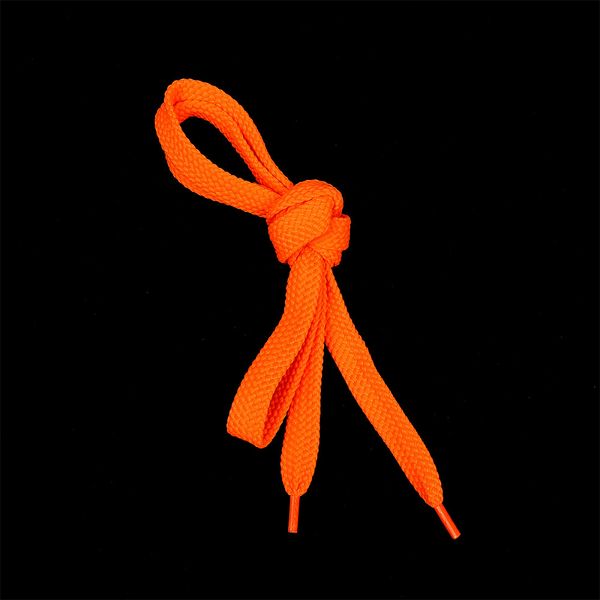 Шнурки для одежды с пластиковым наконечником плоские 15.0 мм / 130 см цв.оранжевый неон 3695 57/15, 72 пары (144 шт)