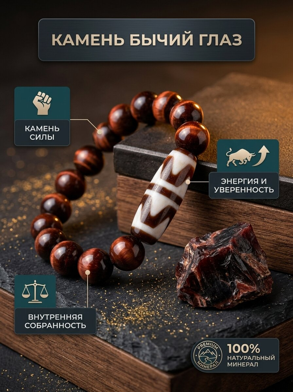 Браслет с бусиной дзи