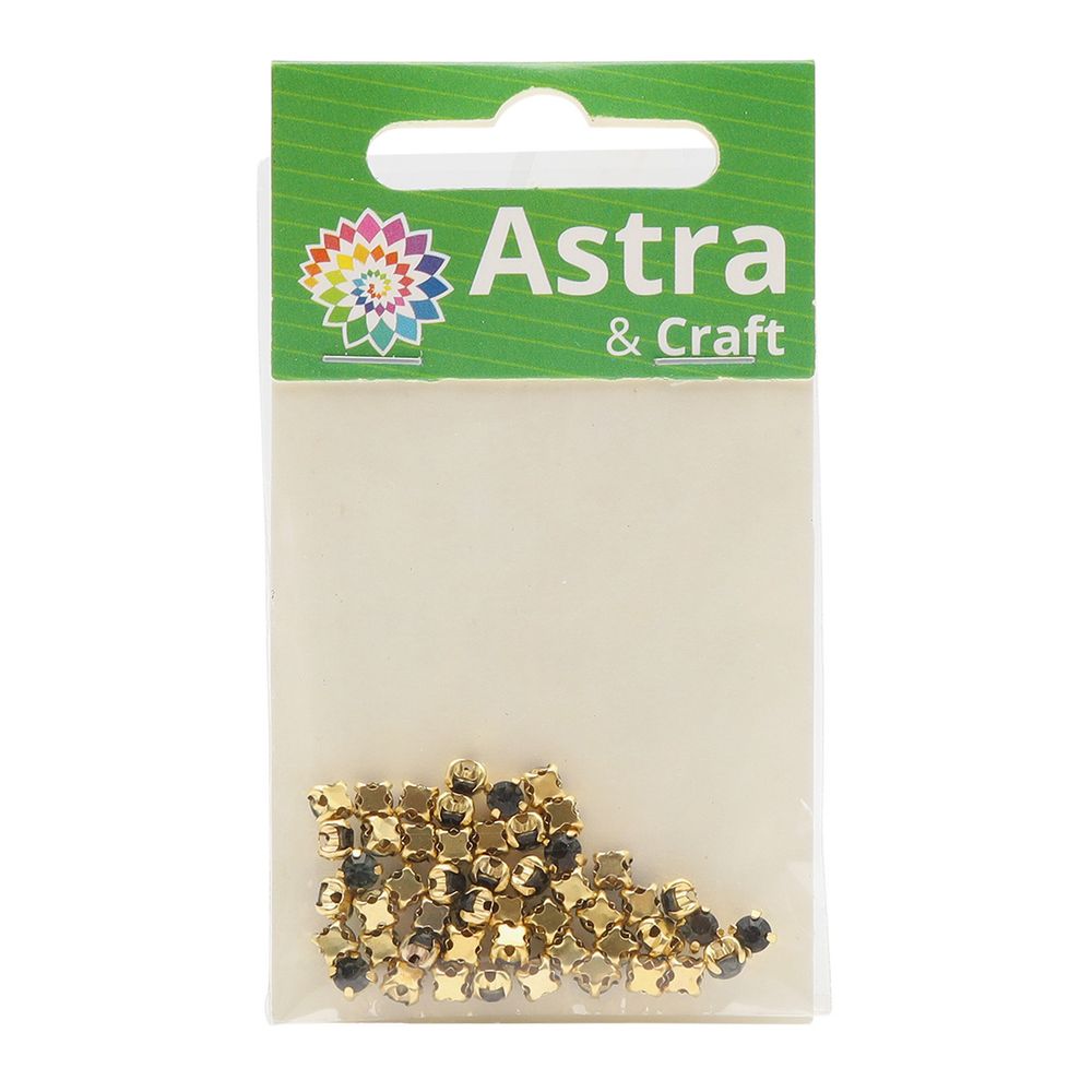 Хрустальные стразы в цапах/золото, 4мм, 50 шт/упак, Astra&Craft (39 серый), 4AR159/166