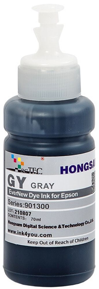 Чернила DCTec — HONGSAM водорастворимые для Epson серия: 901300 - Gray (Серый) 70 мл. с дозатором Чернила DCTec — HONGSAM водорастворимые для Epson серия: 901300 - Gray (Серый) 70 мл. с дозатором