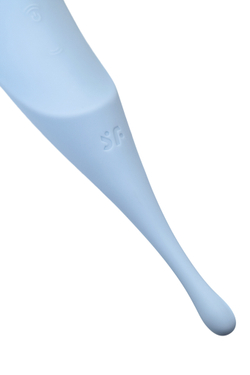 Вакуум-волновой бесконтактный стимулятор клитора Satisfyer Twirling Pro, силикон, голубой