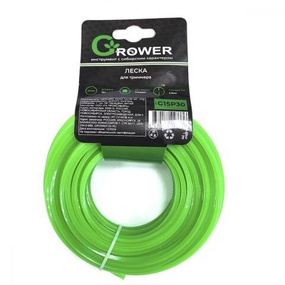 Леска для триммера 3,0мм 15м квадрат G15P30 GROWER 208646