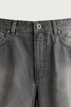 ZARA БРЮКИ RELAXED FIT С КАРМАНОМ КАРГО, ТЕМНО-СЕРЫЙ
