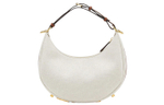 FENDI Fendigraphy Canvas Crescent Bag, Shoulder Bag, Handbag Women"s White