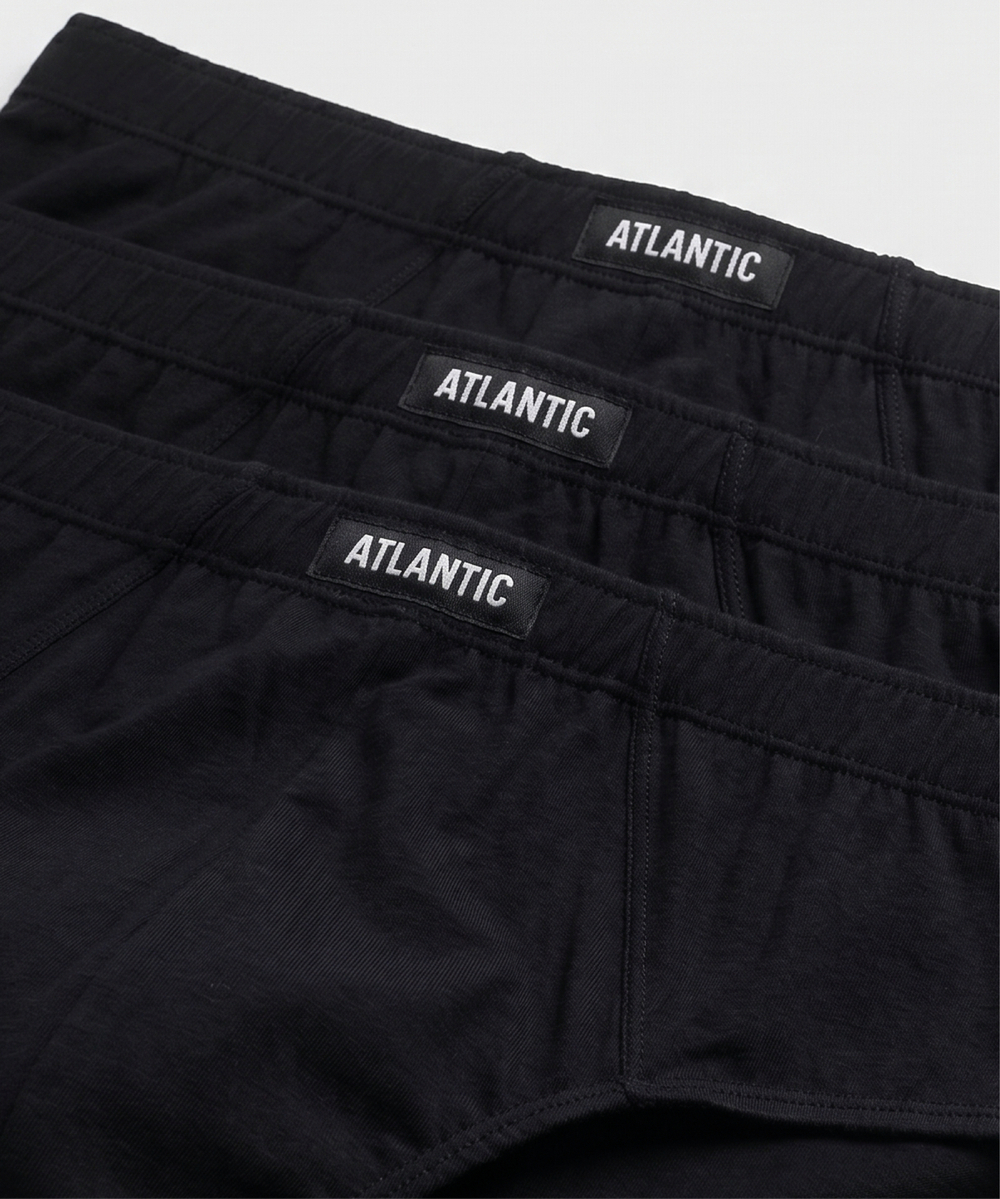 Мужские трусы слипы классика Atlantic, набор 3 шт., хлопок, черные, Basic 3BMP-006