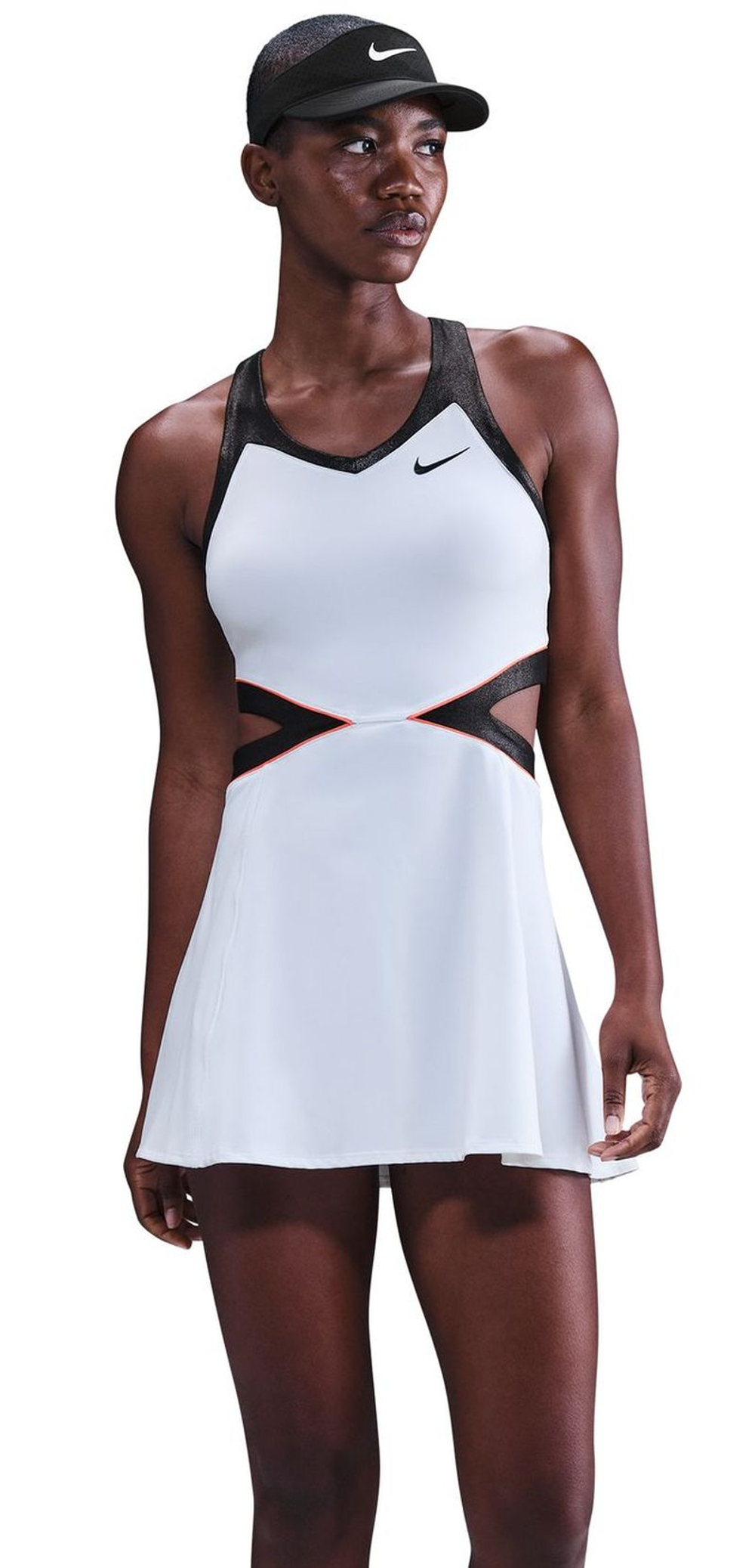 Теннисное платье Nike Court Slam Dri-Fit - white/black/hot punch