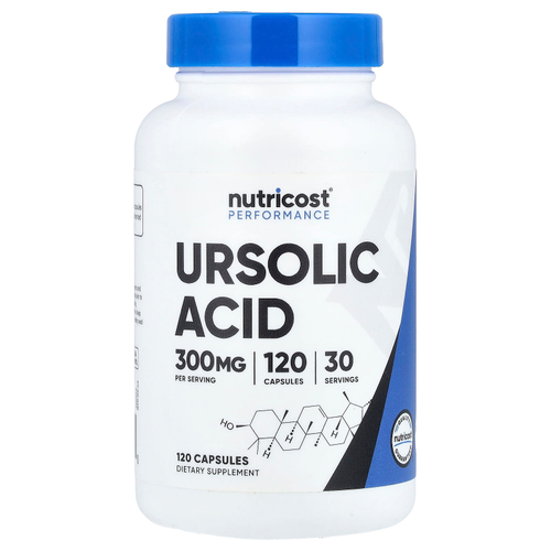 Nutricost, Performance, урсоловая кислота, 120 капсул (75 мг в 1 капсуле)