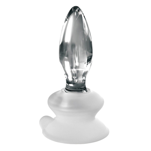 Прозрачная стеклянная пробка 10см с присоской PipeDream Icicles #91 Glass Anal Plug With Suction Cup Clear 289120