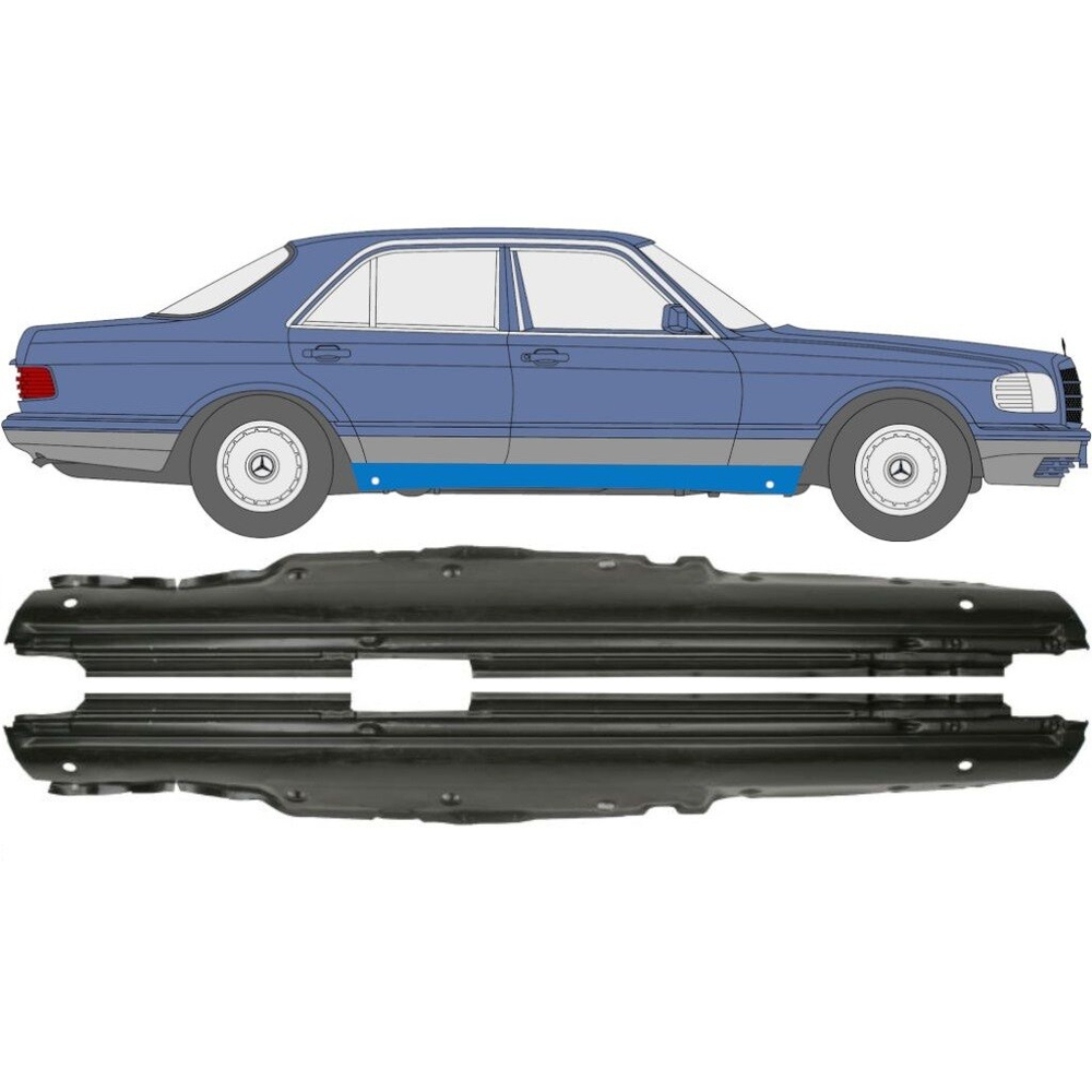 Порог правый Mercedes S-Klasse W126 1979-1991 (Klokkerholm)