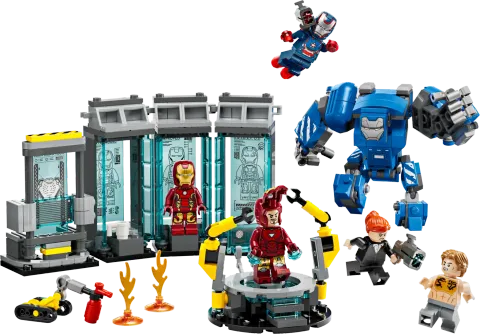 Конструктор LEGO Marvel 76315 Лаборатория Железного человека: Зал доспехов