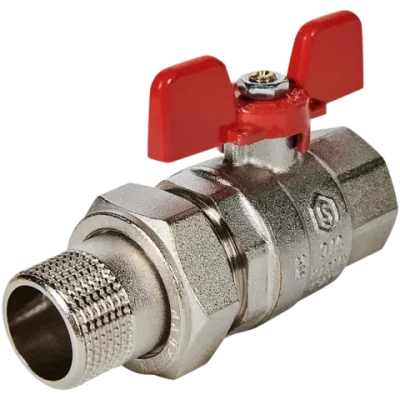 Кран шаровой STOUT полнопроходной 3/4" с американкой под O-ring кольцо (бабочка)