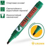 Маркер перманентный скошенный 1-5мм, Crown Multi Marker Chisel, зелёный