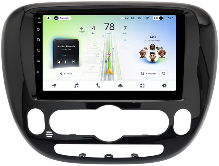Магнитола для KIA Soul 2 2014-2019 (климат на штатном экране) - Teyes CC4L-DTS монитор 9" IPS, Android 14, Быстрая, Snapdragon 662, CarPlay, 4G SIM-слот