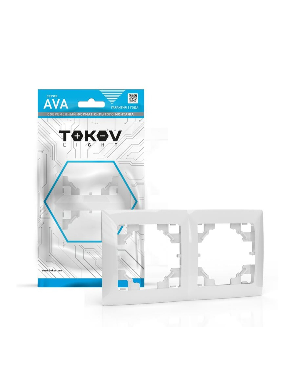 Рамка 2-м AVA бел. TOKOV ELECTRIC TKL-AV-RM2-C01