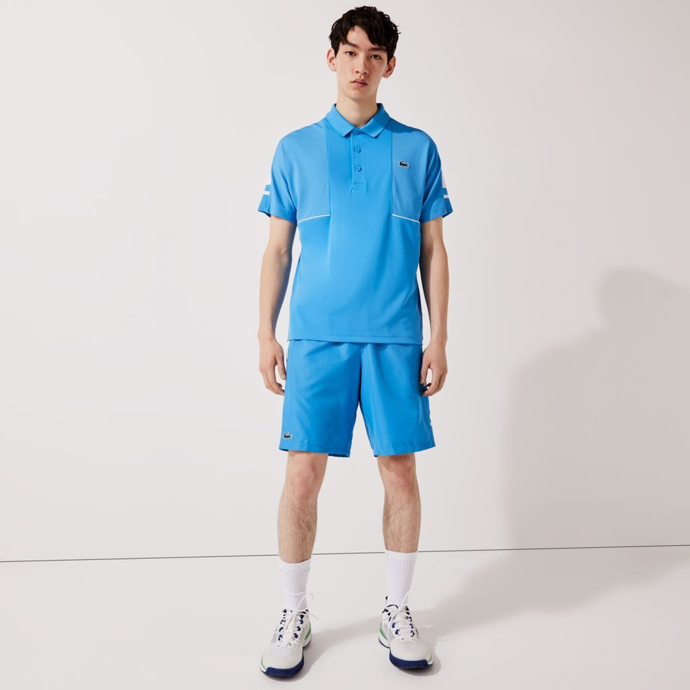 Мужские теннисные шорты Lacoste SPORT Men Printed Side Bands Shorts - небесный