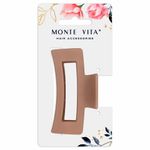 Краб для волос 8,5 см, soft-touch, коричневый, MONTE VITA, 457001