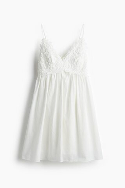 Платье с вышивкой на груди - H&M