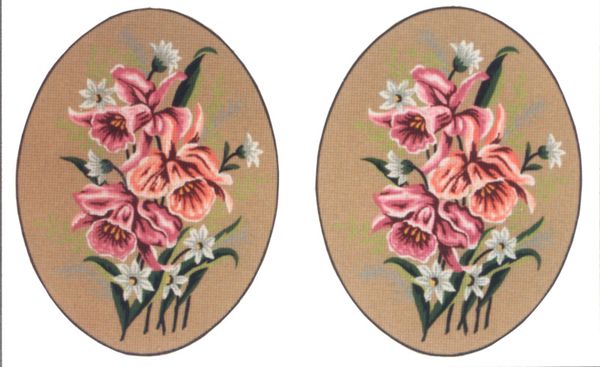 Рисунок для вышивания Soulos (канва жесткая), Розовые Цветы, 2 картинки, 40х60 см