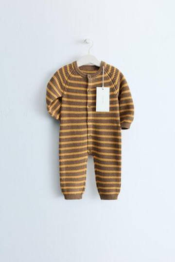 ZARA TIMELESS — КОМБИНЕЗОН В ПОЛОСКУ ИЗ ХЛОПКА И ШЕРСТИ, ОХРА