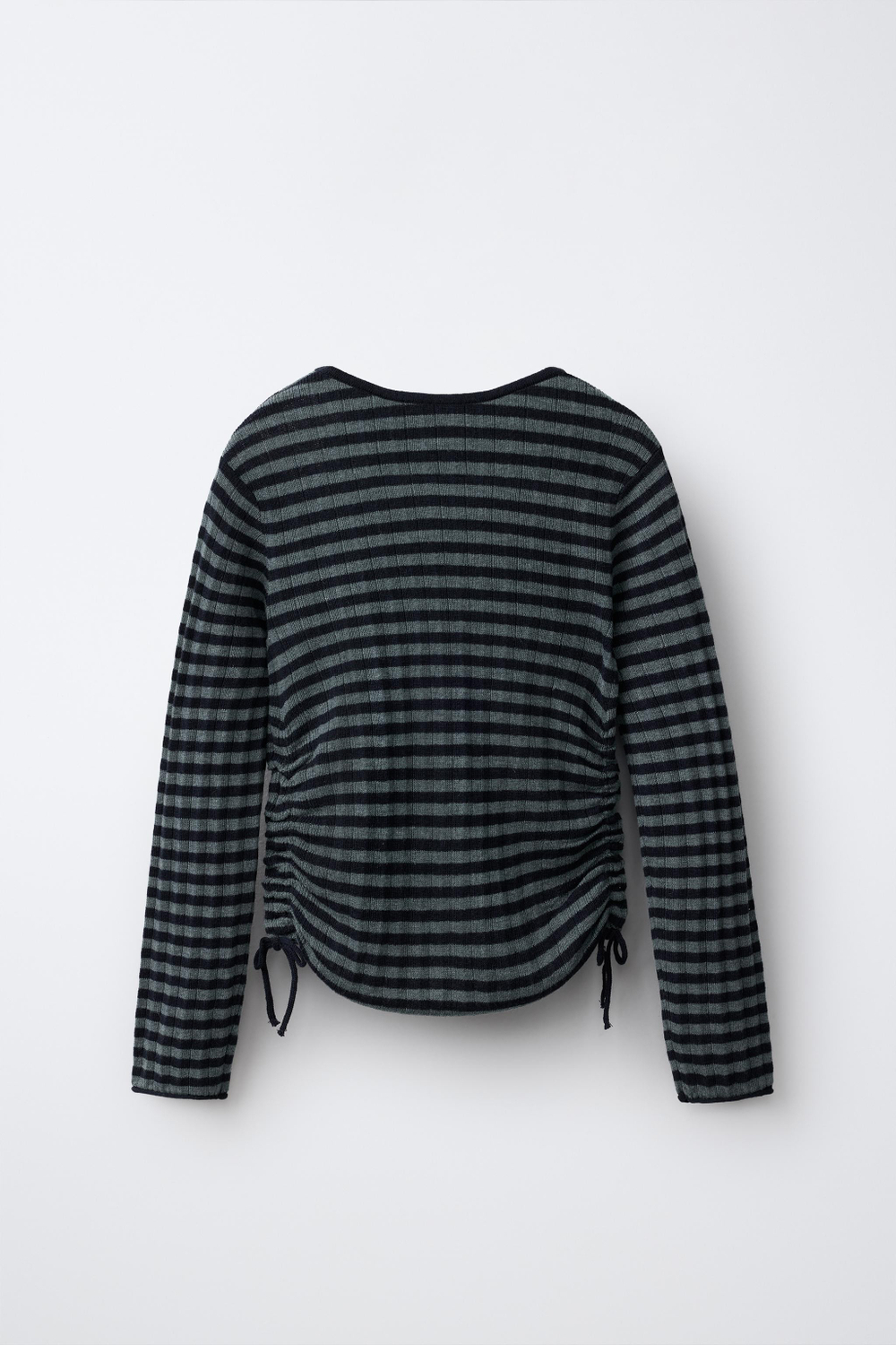 ZARA СВИТЕР В ПОЛОСКУ СО СБОРКАМИ, ОТТЕНКИ СИНЕГО