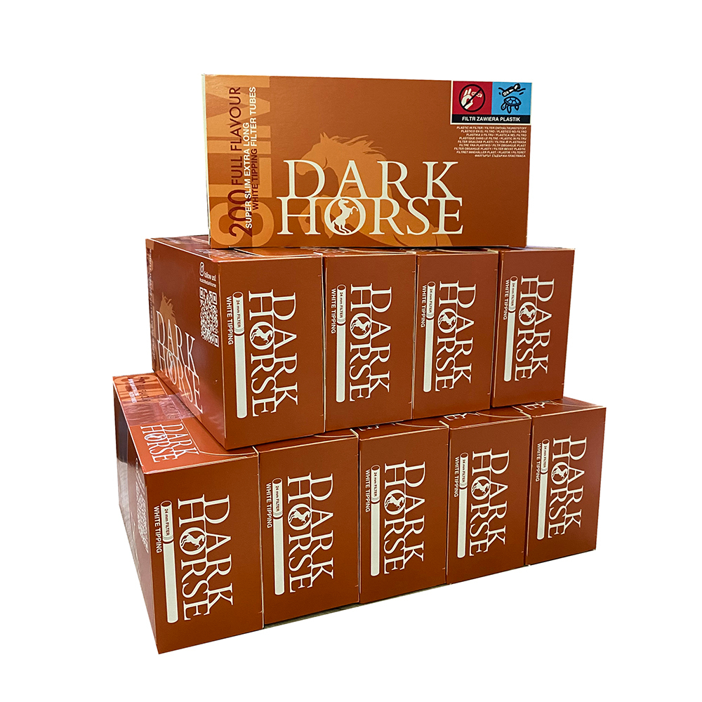 Гильзы для сигарет "Dark Horse" Super Slim Extra Long 6.5мм 24мм White 10x200шт (Комплект)