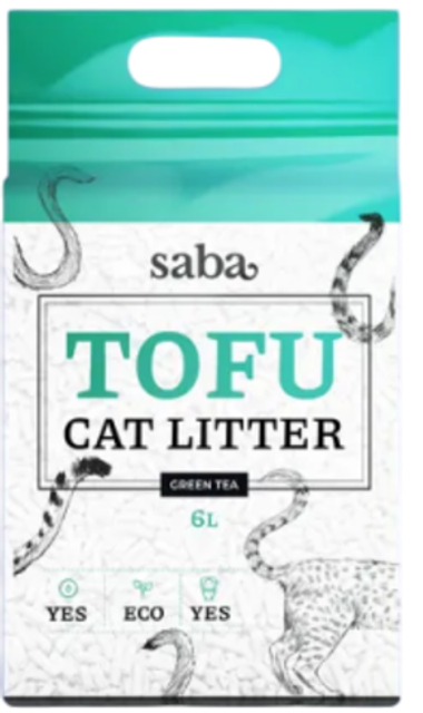 Наполнитель Saba тофу Зеленый чай для кошек 6 л