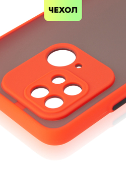 Чехол BROSCORP для Xiaomi Redmi 10C оптом (арт. XM-R10C-ST-TPU-RED-BLACK)