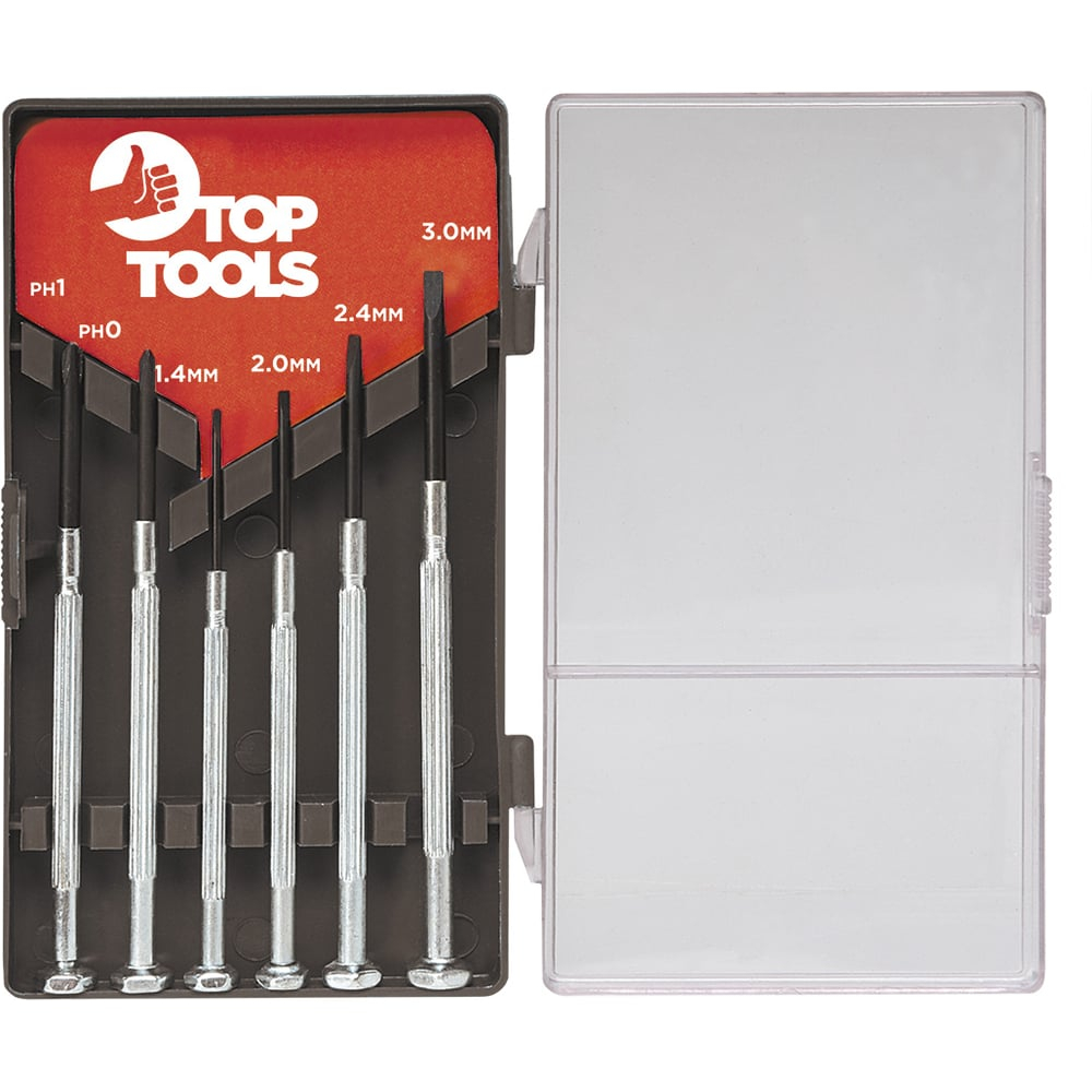 Набор прецизионных отверток, 6 шт. Top Tools 39D193