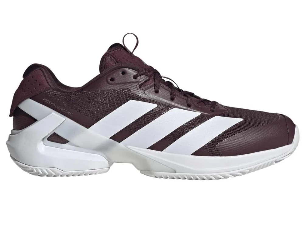 Мужские кроссовки теннисные Adidas Adizero Ubersonic 5 M - maroon/silver metallic/core black