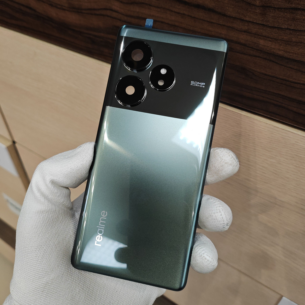 Задняя крышка для Realme GT 6 Original (заднее стекло) цвет: Серебристый / Зеркальный серебряный