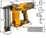 Аккумуляторный гвоздезабиватель нейлер INGCO CBNLI5005 INDUSTRIAL 20 В