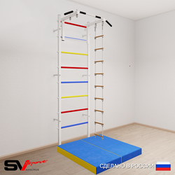 Шведская стенка Sv Sport усиленная 6114 (Турник стандарт/Лестница/Мат 1м)
