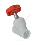Клапан (вентиль) PP-R запорный белый Дн 20х45гр внутренняя пайка VALFEX 10174020